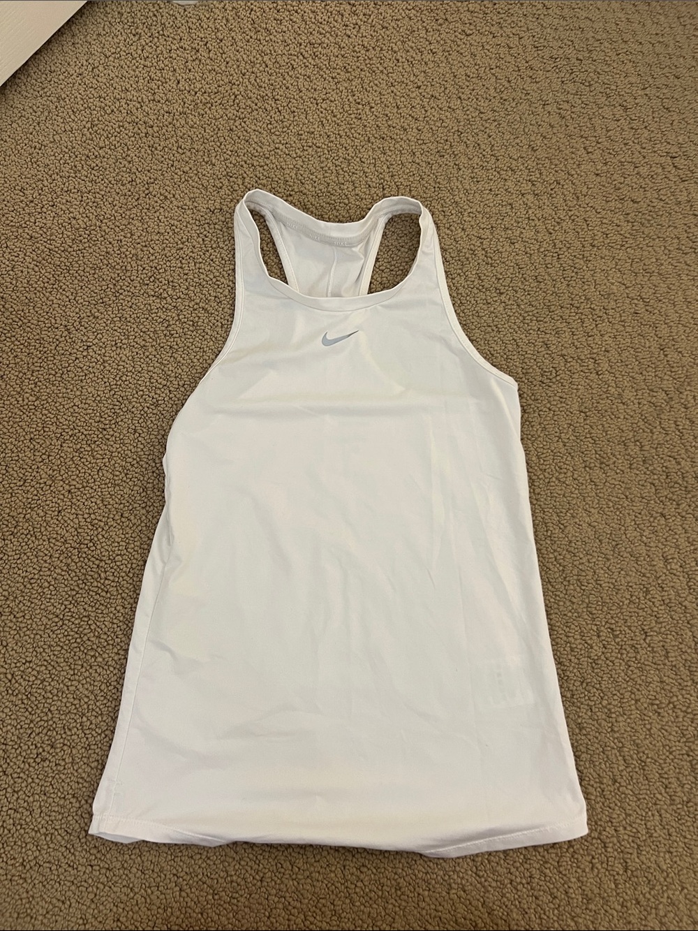 Nike White Women's Racerback Tank with Small Swoosh